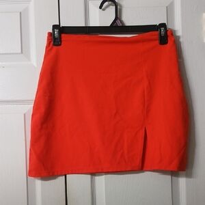 Paragon bright orange athletic mini pull on skirt with attached shorts Sz L NWOT